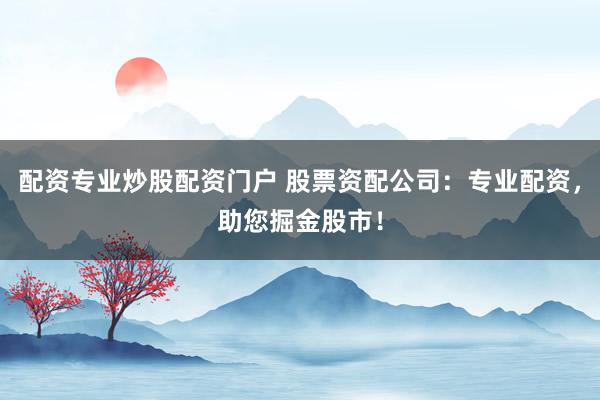 配资专业炒股配资门户 股票资配公司:专业配资,助您掘金股市!