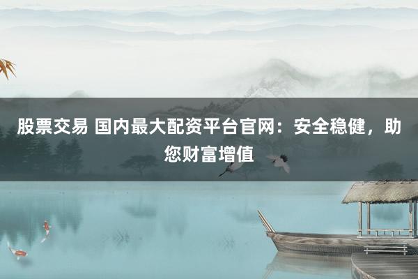 股票交易 国内最大配资平台官网：安全稳健，助您财富增值
