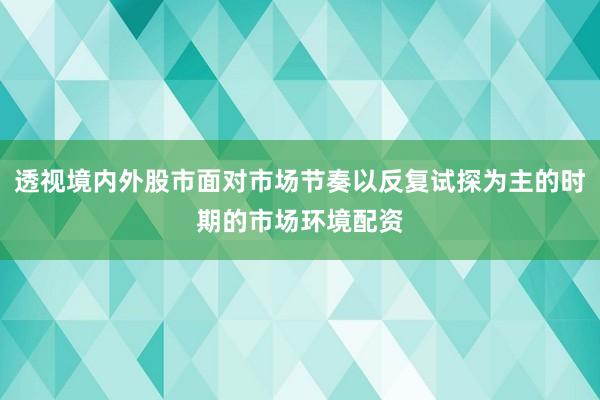 透视境内外股市面对市场节奏以反复试探为主的时期的市场环境配资